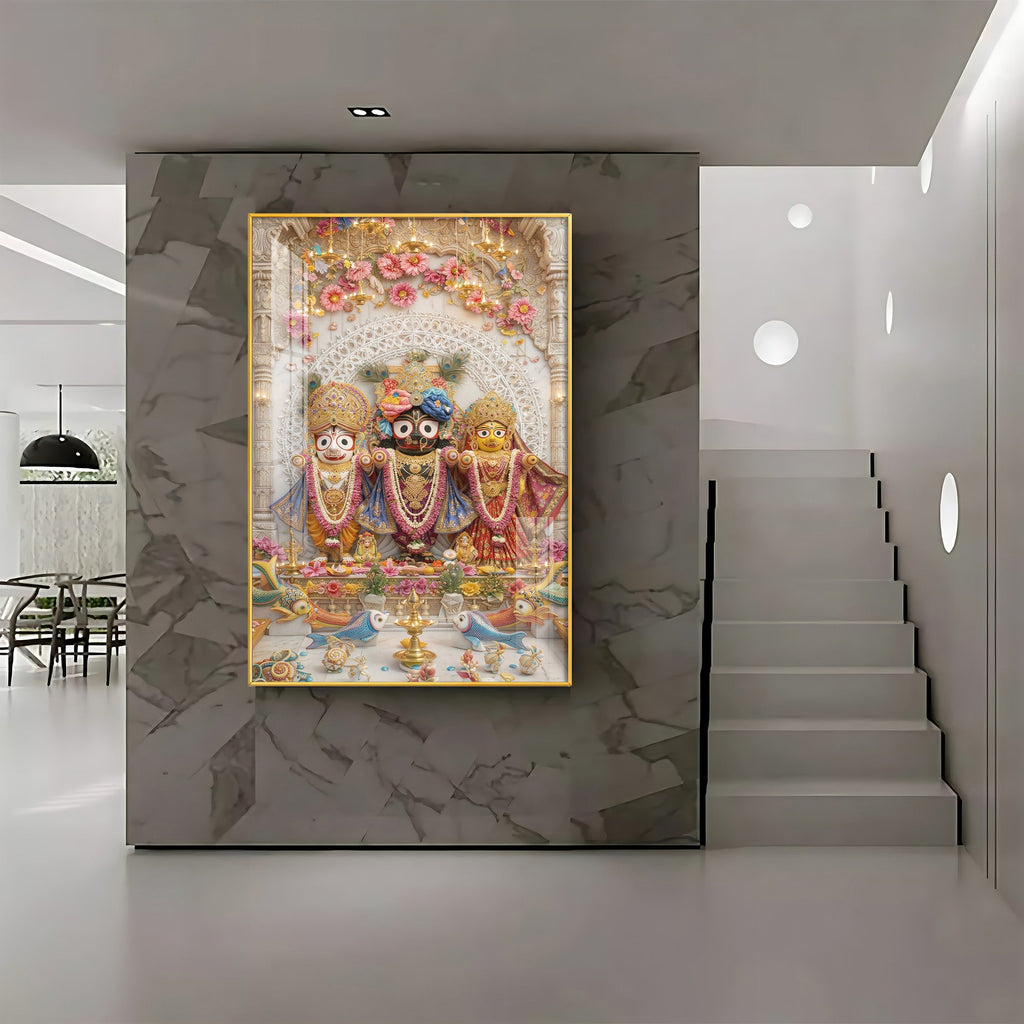 Divine and Loving Jagannath Premium Acrylic Vertical Wall Art