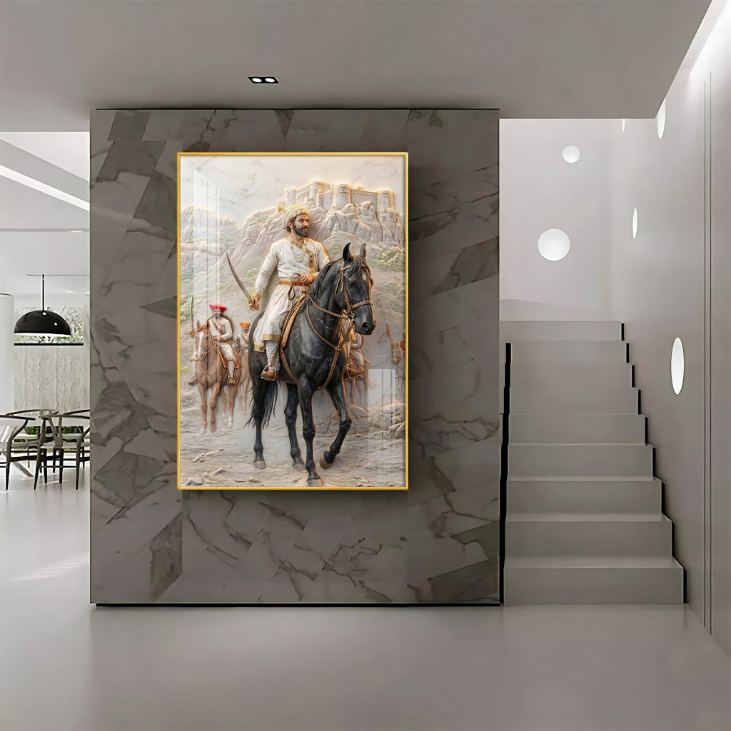 Warrior Chhatarapati Shivaji Maharaj Premium Acrylic Vertical Wall Art