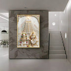 Shivalingam and Goddess Parvati Premium Acrylic Vertical Wall Art