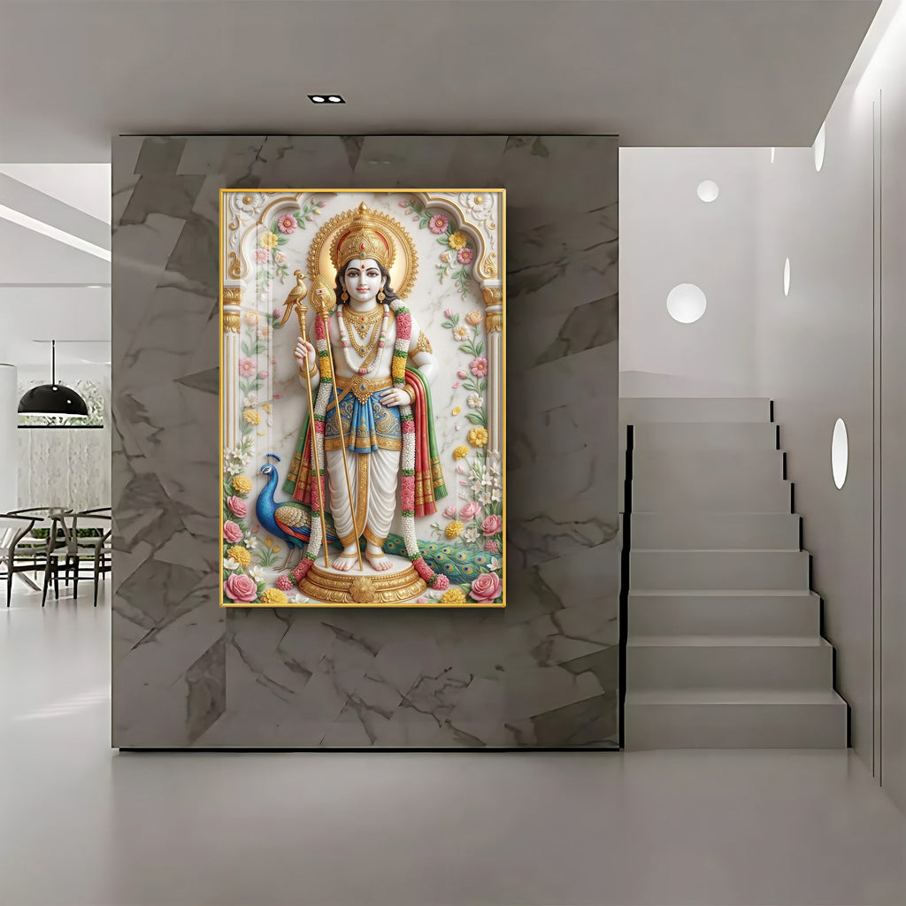 Murugan Premium Acrylic Vertical Wall Art