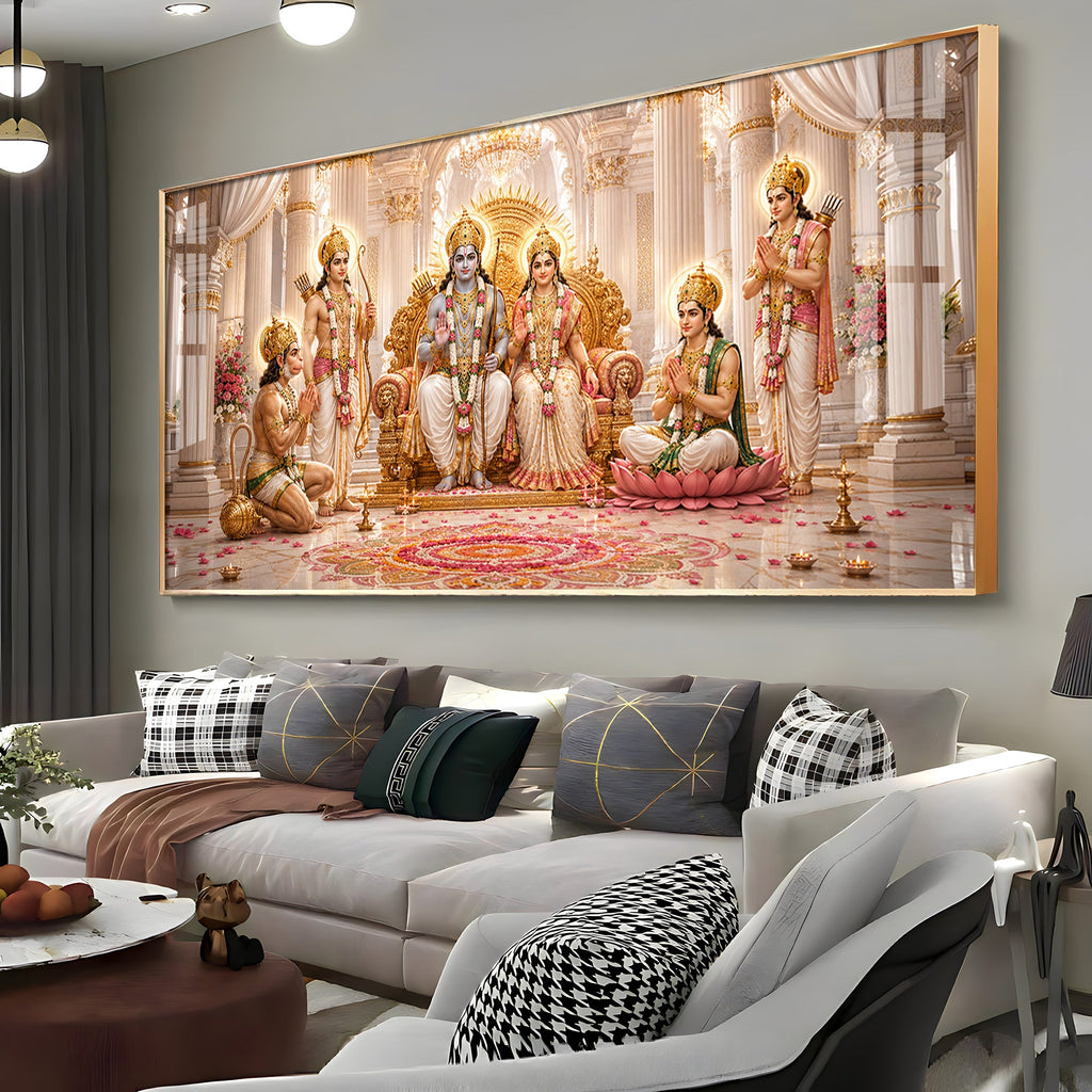 Lord Ram Darbar Premium Acrylic Horizontal Wall Art