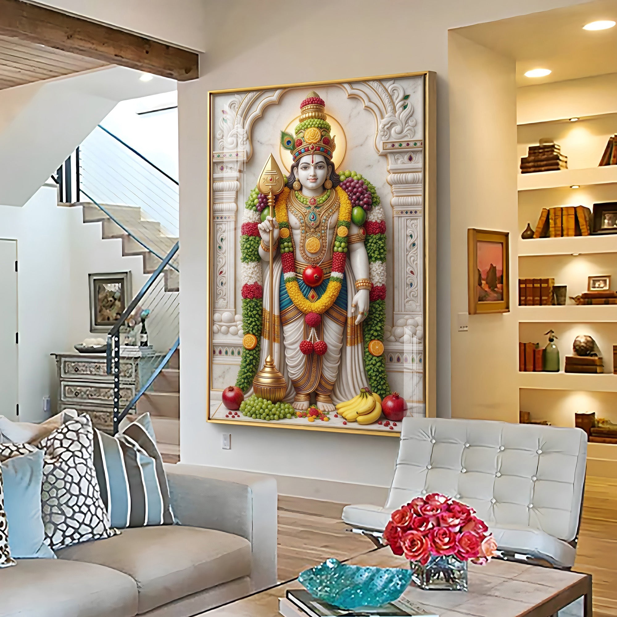 Deity Lord Murugan Premium Acrylic Vertical Wall Art