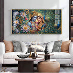 Shri Radhe Krishna Bhagwan Premium Acrylic Horizontal Wall Art