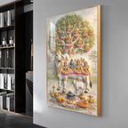 Om Namho Shri Kamdhenu Cow Premium Acrylic Vertical Wall Art