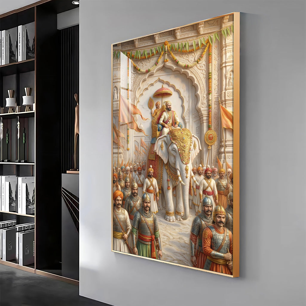 Coronation Of Chhatrapati Shivaji Maharaj Premium Acrylic Vertical Wall Art