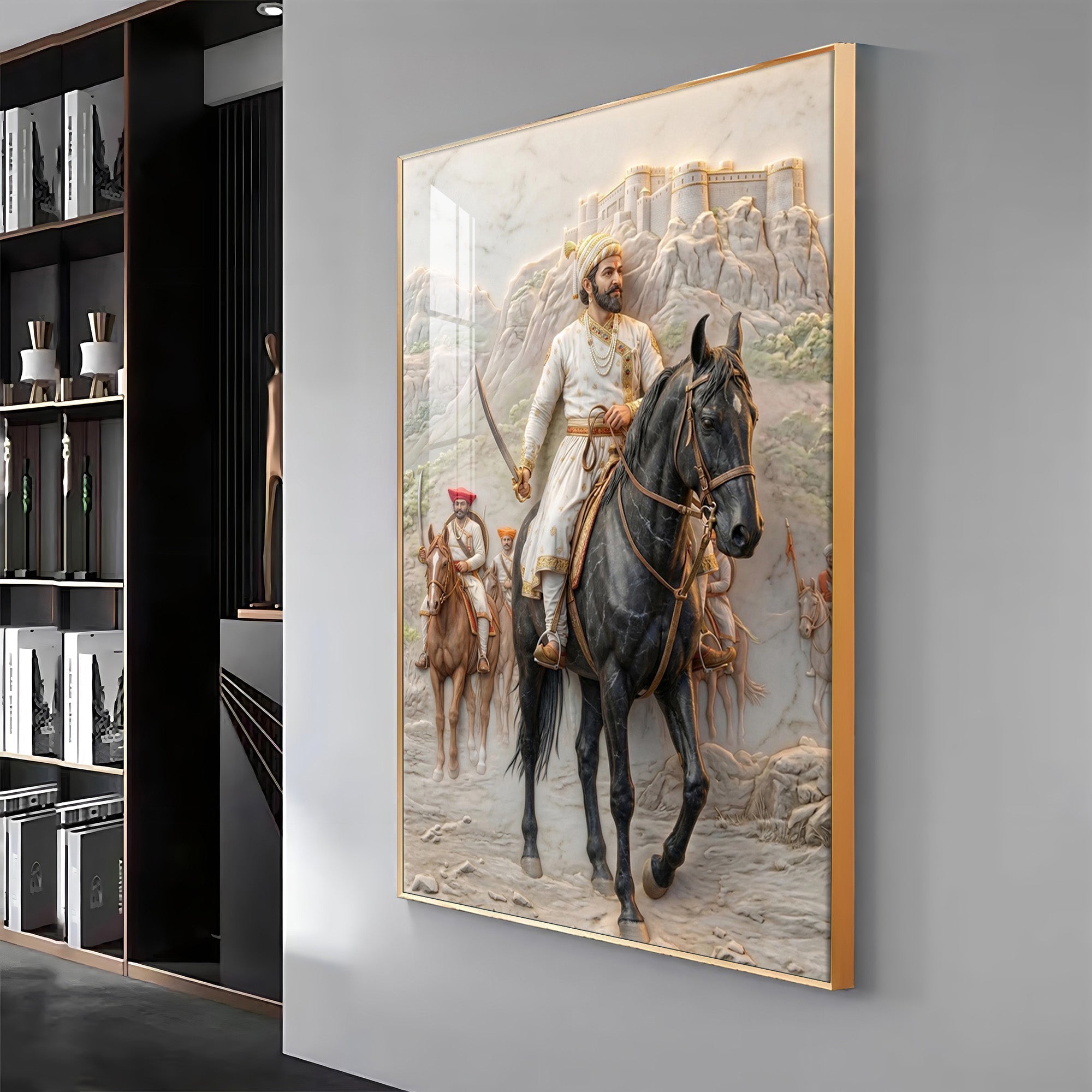 Warrior Chhatarapati Shivaji Maharaj Premium Acrylic Vertical Wall Art
