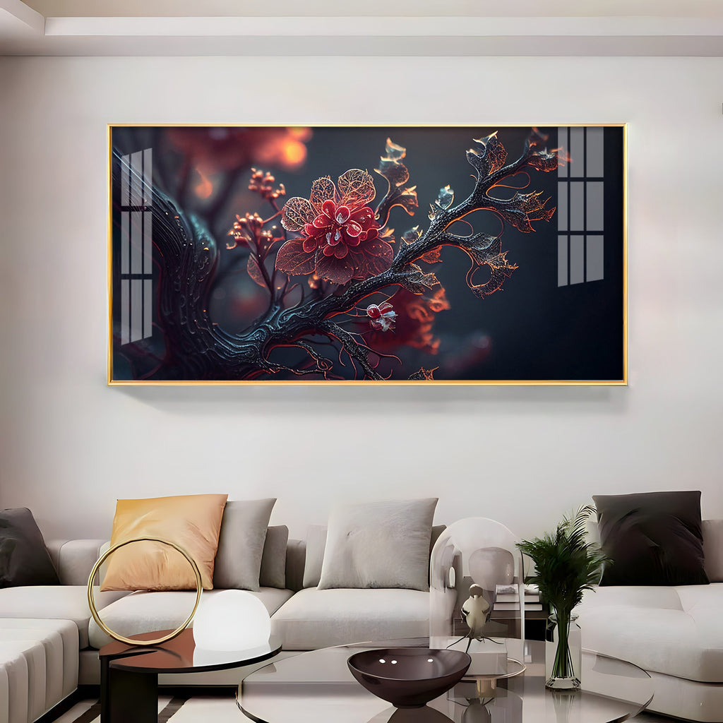 Binary Blossoms Premium Acrylic Horizontal Wall Art