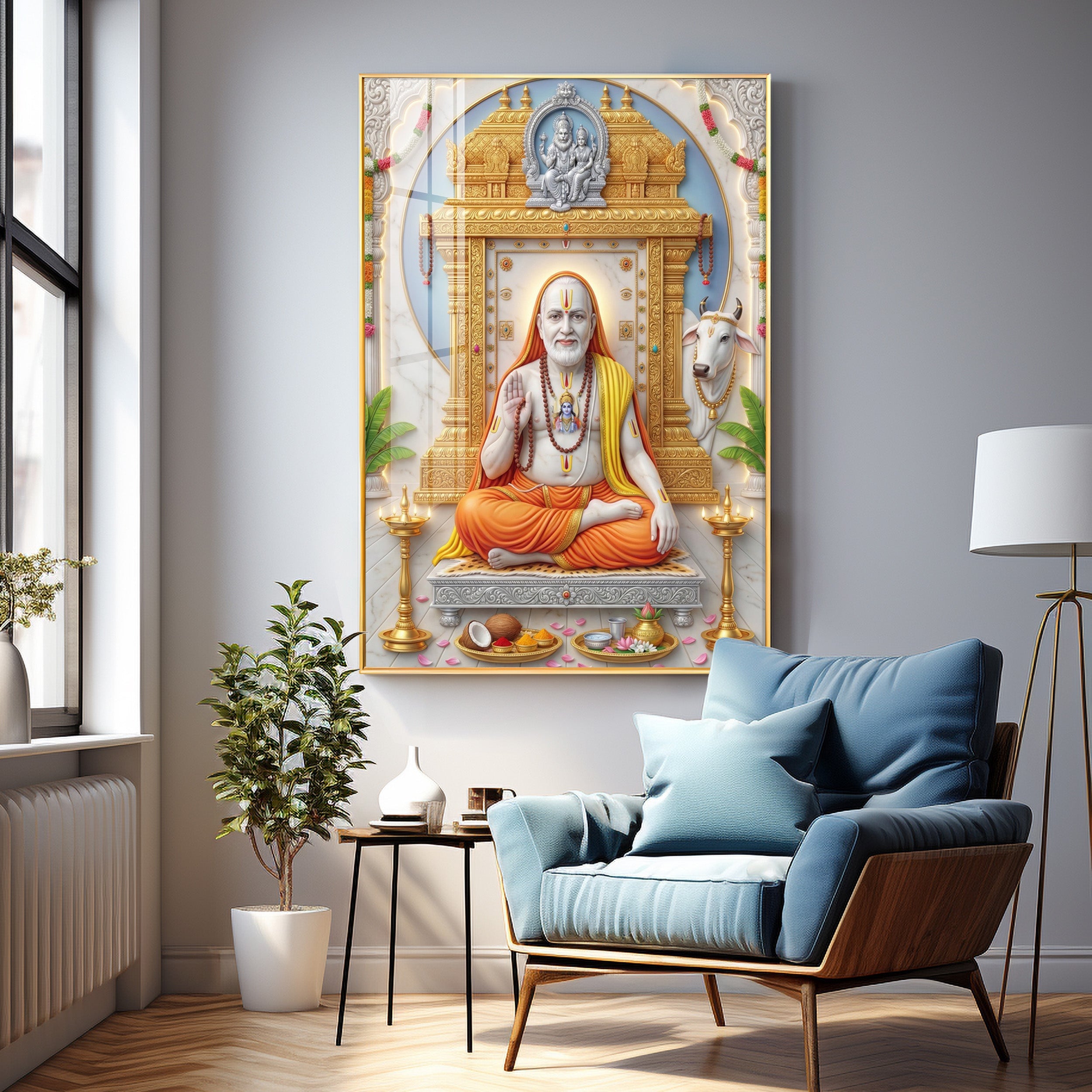 Sri Raghavendra Swamy Ji Premium Acrylic Vertical Wall Art