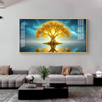Golden Kalpavriksha Of The Cosmos Premium Acrylic Horizontal Wall Art