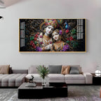 Beautiful Radha Krishna Love Premium Acrylic Horizontal Wall Art