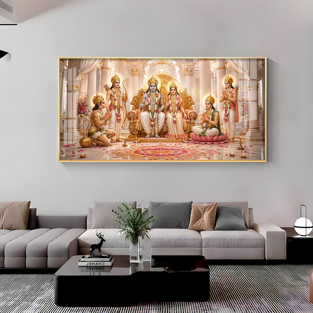 Lord Ram Darbar Premium Acrylic Horizontal Wall Art