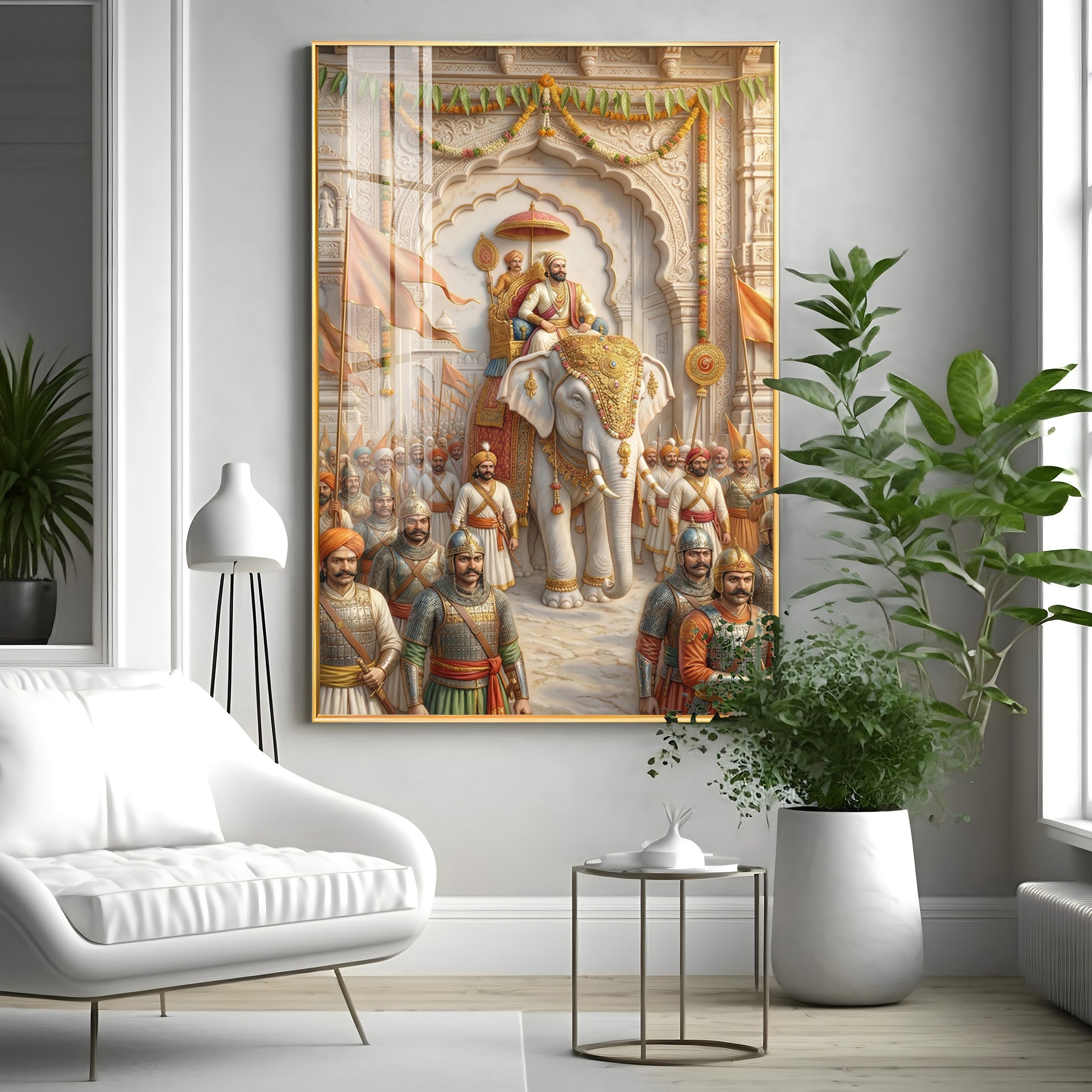 Coronation Of Chhatrapati Shivaji Maharaj Premium Acrylic Vertical Wall Art