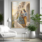 Hindu Deities Radha and Krishna Premium Acrylic Vertical Wall Art