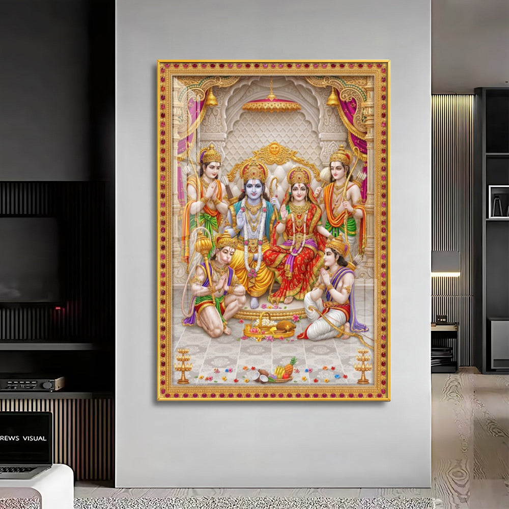 Religious Ram Darbar Premium Acrylic Vertical Wall Art