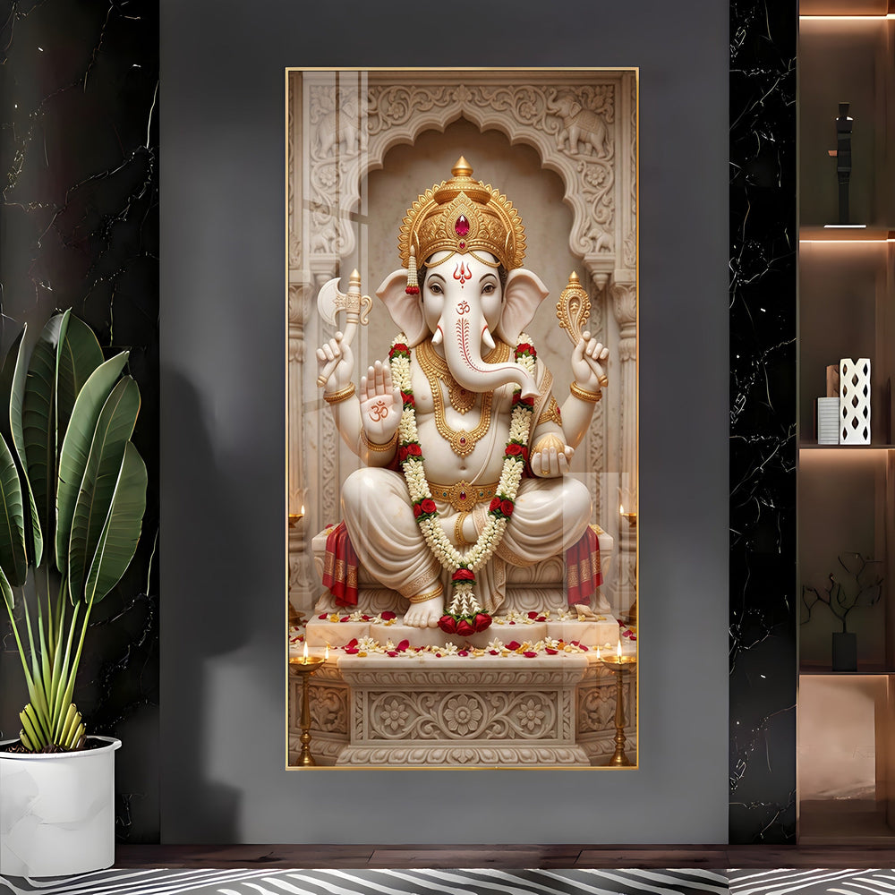 Divine Ganesh Ji Essence Premium Acrylic Vertical Wall Art