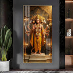 Divine Embrace of Hanuman Premium Acrylic Vertical Wall Art