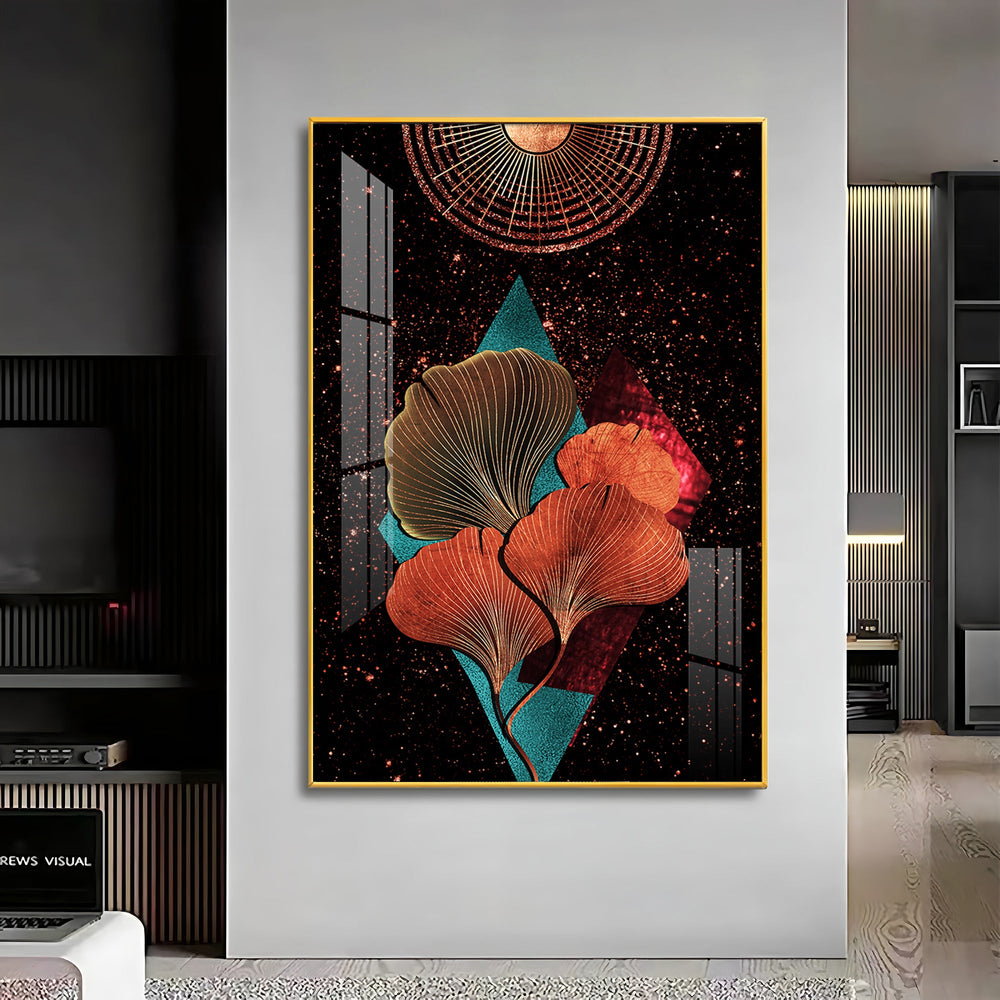 Floral Sunburst Premium Acrylic Vertical Wall Art