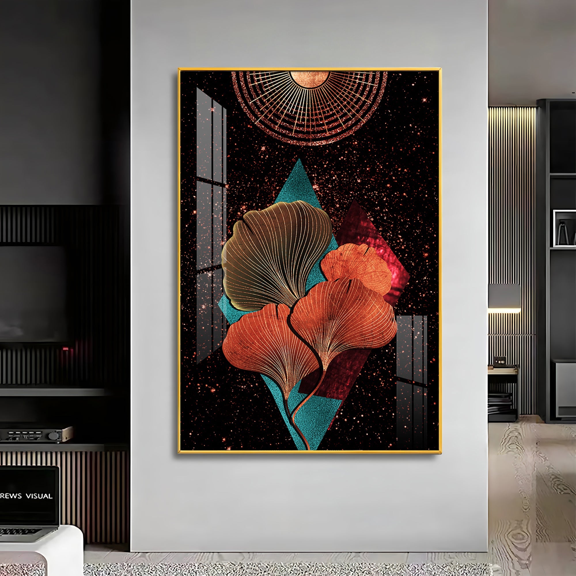 Floral Sunburst Premium Acrylic Vertical Wall Art