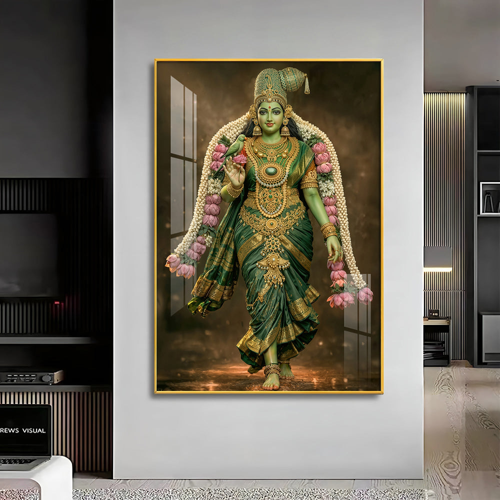 Goddess Meenakshi Blessing Premium Acrylic Vertical Wall Art