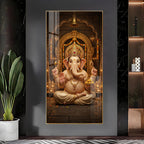 Lord Shree Ganesh Ji Premium Acrylic Vertical Wall Art