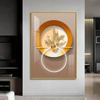 Golden Leaf Embrace Premium Acrylic Vertical Wall Art