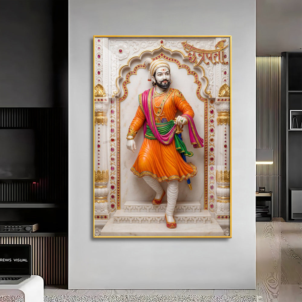 Royal Shivaji Maharaj Premium Acrylic Vertical Wall Art