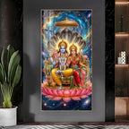 Lord Vishnu & Goddess Lakshmi Premium Acrylic Vertical Wall Art