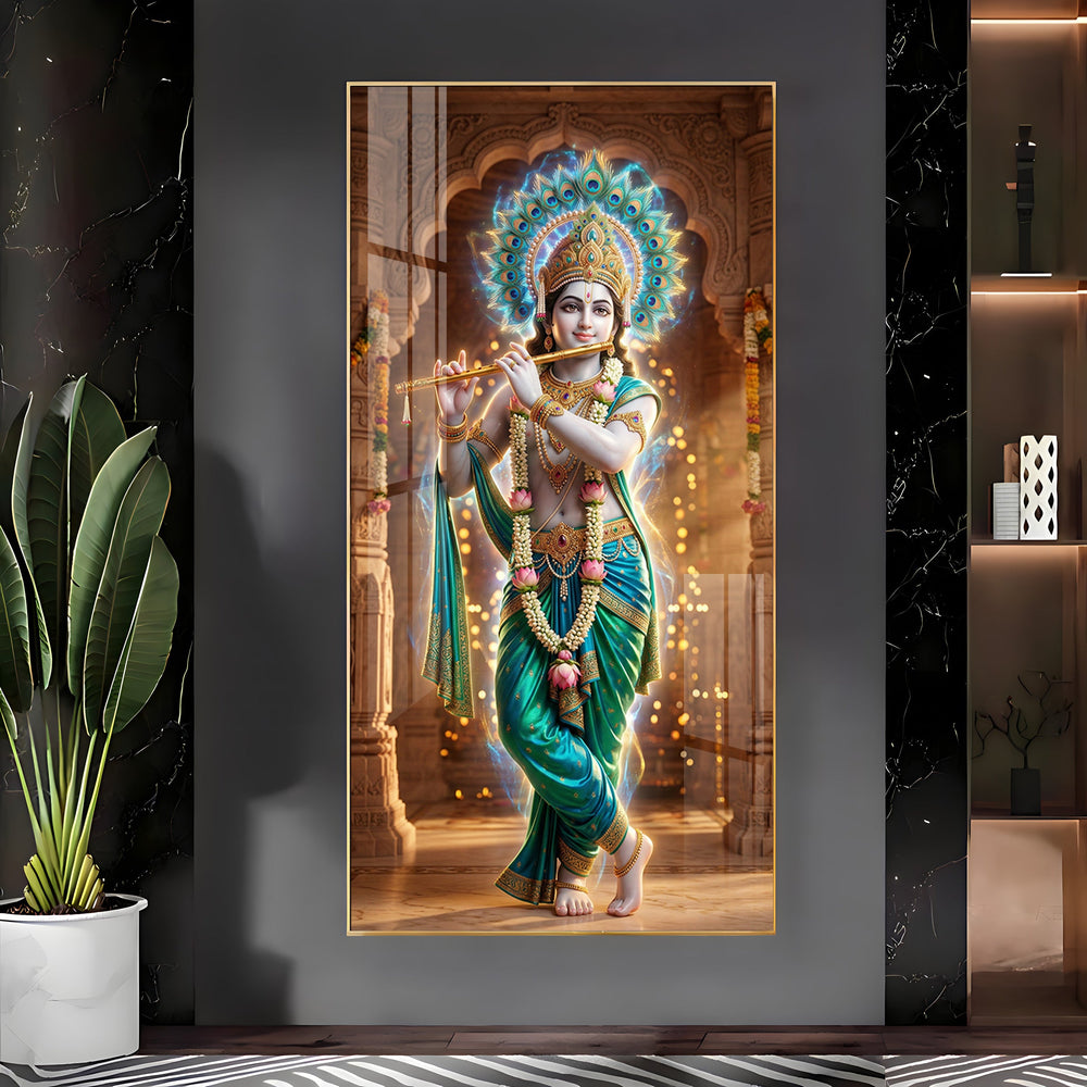 Krishna's Essence High-Definition Premium Acrylic Vertical Wall Art