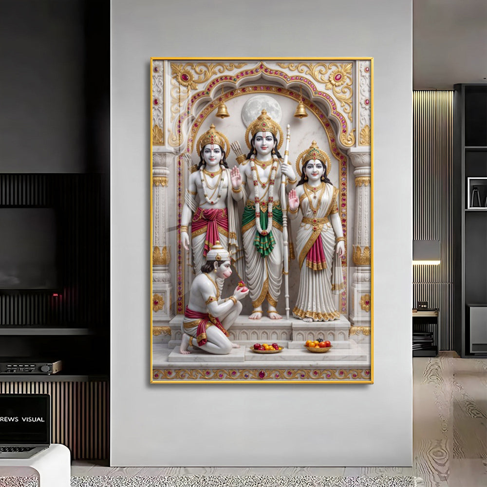 Ram Lakshman Sita Hanuman Ji Premium Acrylic Vertical Wall Art