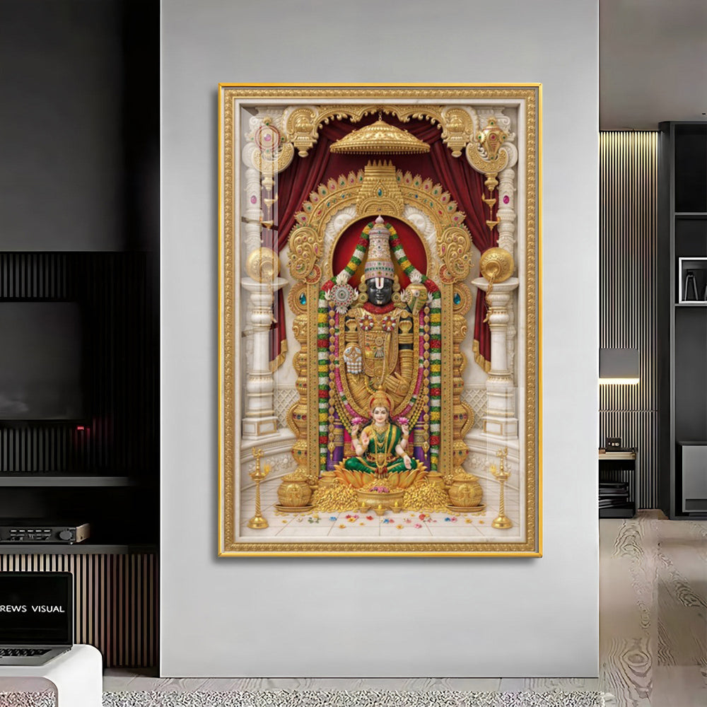 Divine Wisdom Venkateswara Premium Acrylic Vertical Wall Art