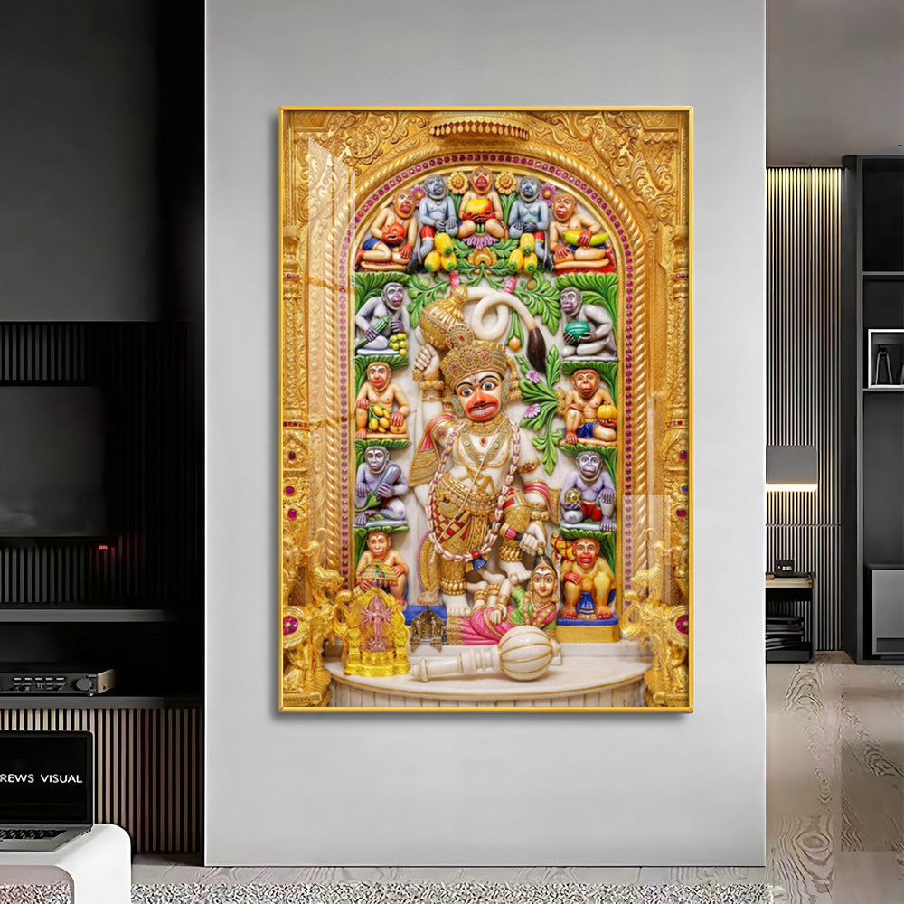 Divine Shri Kashtbhanjande hanuman Ji Premium Acrylic Vertical Wall Art