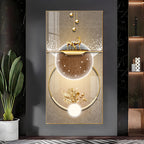 Golden Elegance Hallway Premium Acrylic Vertical Wall Art