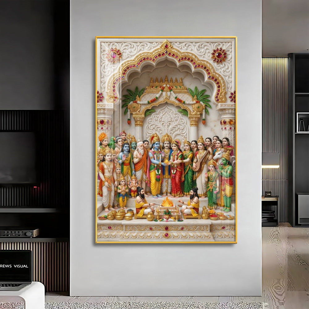 Divine Srinivasa Kalyanam Premium Acrylic Vertical Wall Art