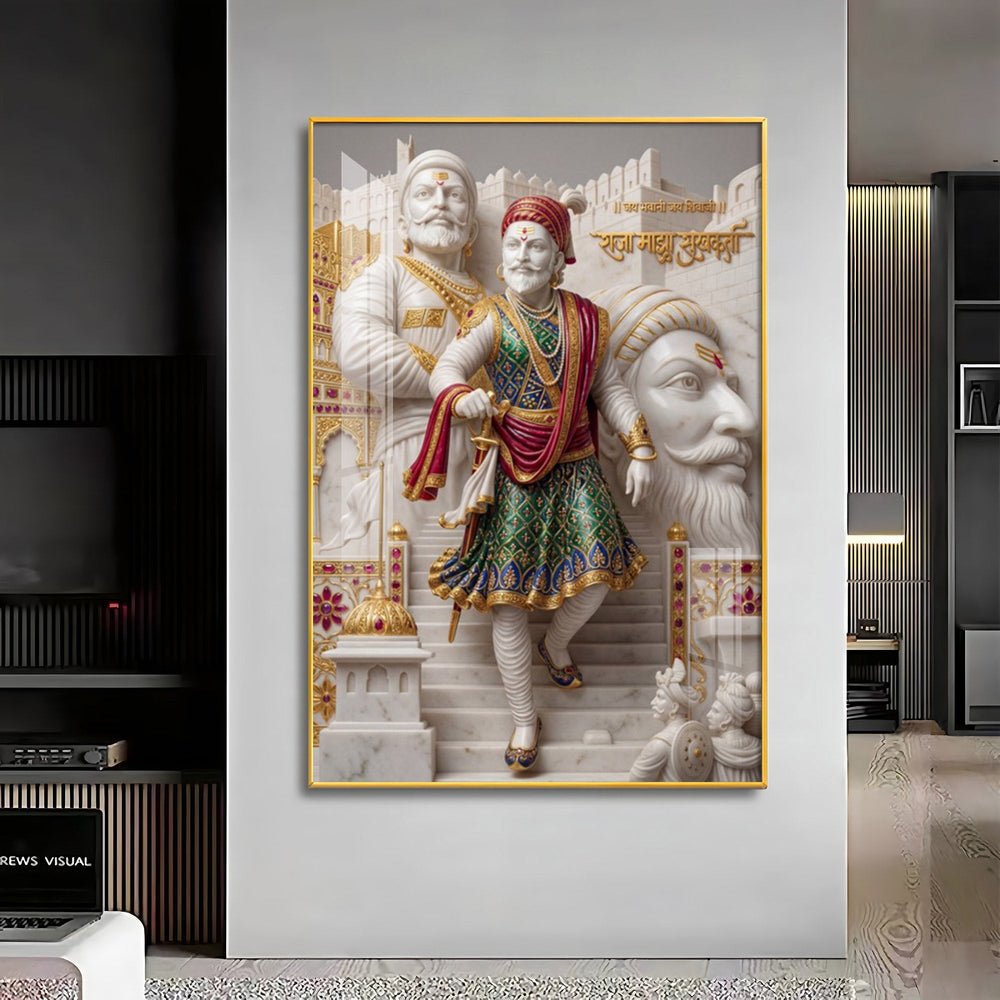 Shivaji Maharaj Premium Acrylic Vertical Wall Art