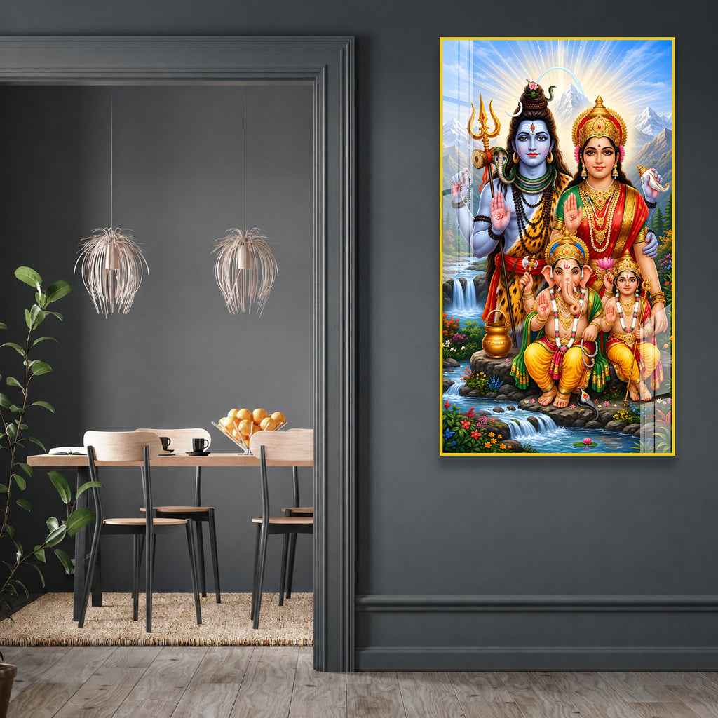 Shiv Parvati Acrylic Wall Art for Home Temple and Living Room