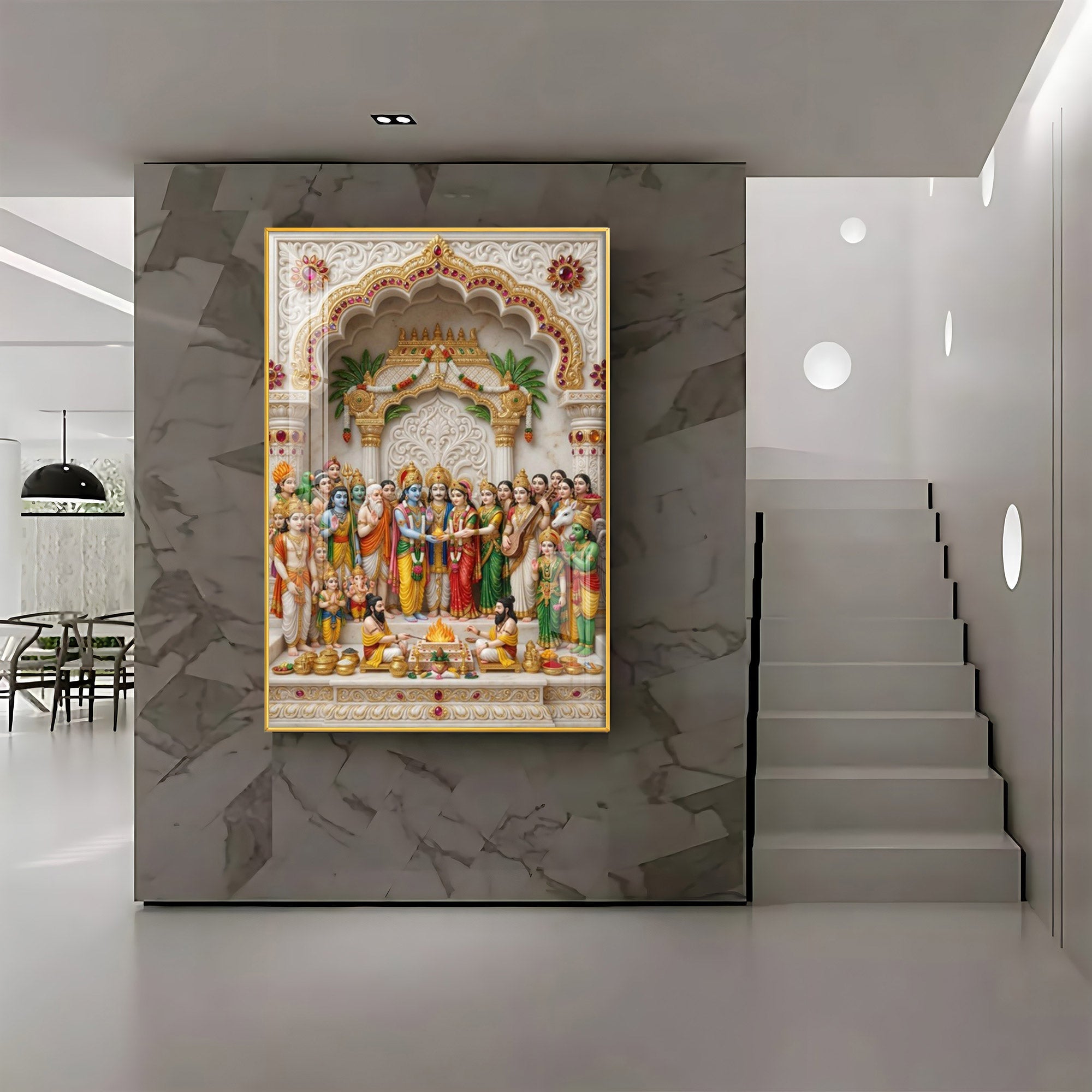 Divine Srinivasa Kalyanam Premium Acrylic Vertical Wall Art