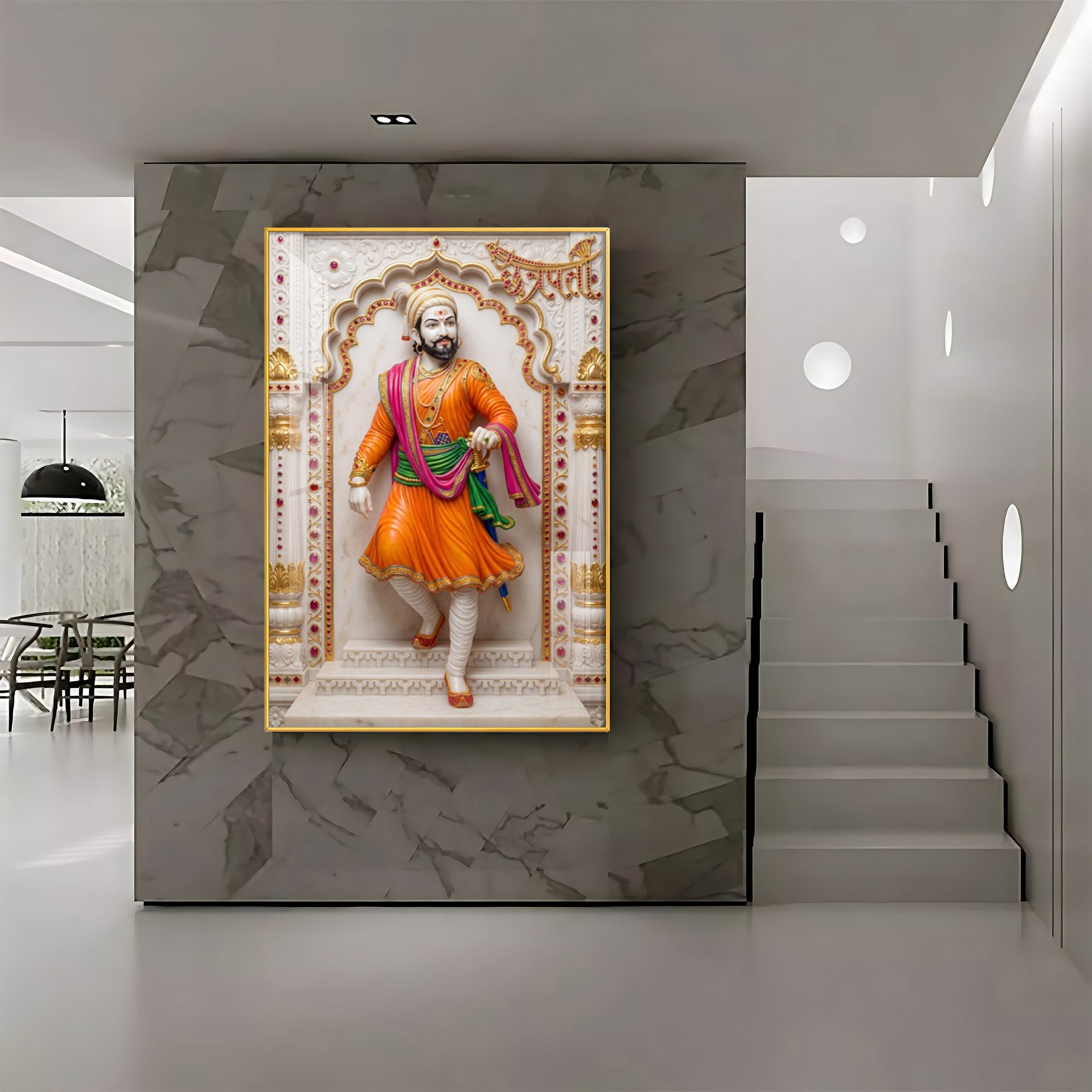 Royal Shivaji Maharaj Premium Acrylic Vertical Wall Art