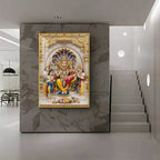 Lakshmi Narasimha Bhagwan Premium Acrylic Vertical Wall Art