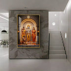 Lord Rama, Goddess Sita, Lakshmana, & Hanuman Premium Acrylic Vertical Wall Art