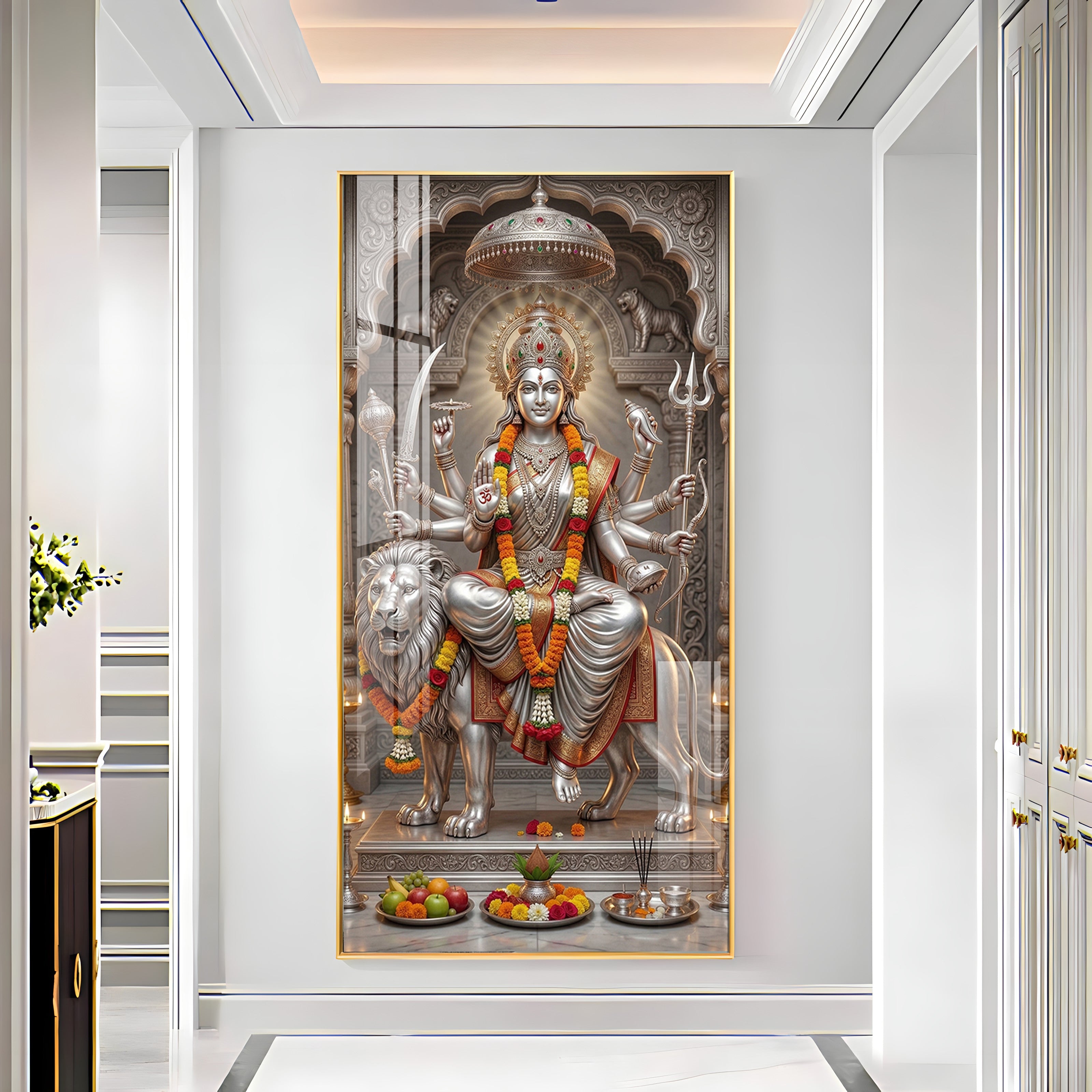 Divine Goddess Maa Durga Premium Acrylic Vertical Wall Art