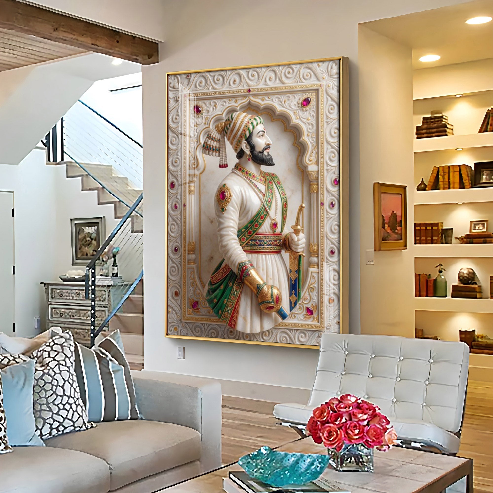 Warrior King Shivaji Maharaj Premium Acrylic Vertical Wall Art