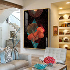 Floral Sunburst Premium Acrylic Vertical Wall Art