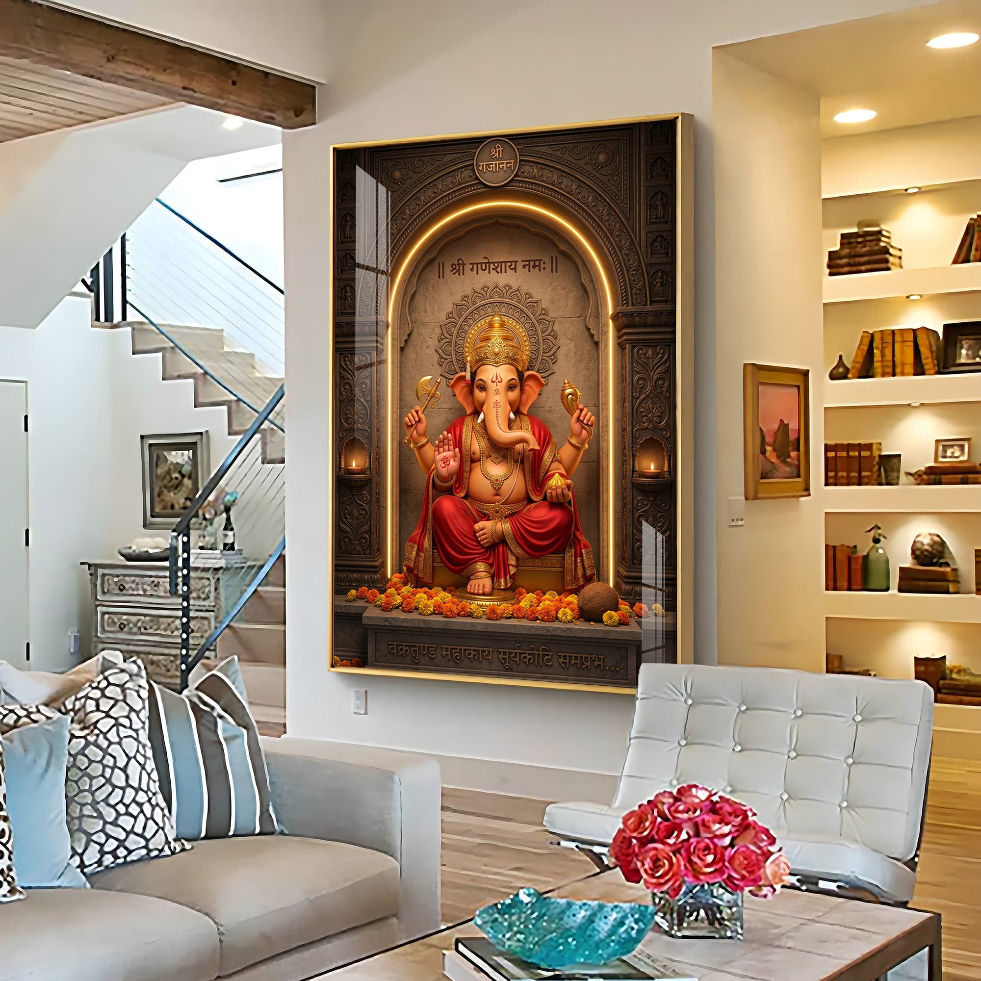 Divine Ganpati Bappa Premium Acrylic Vertical Wall Art