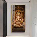 Lord Shree Ganesh Ji Premium Acrylic Vertical Wall Art