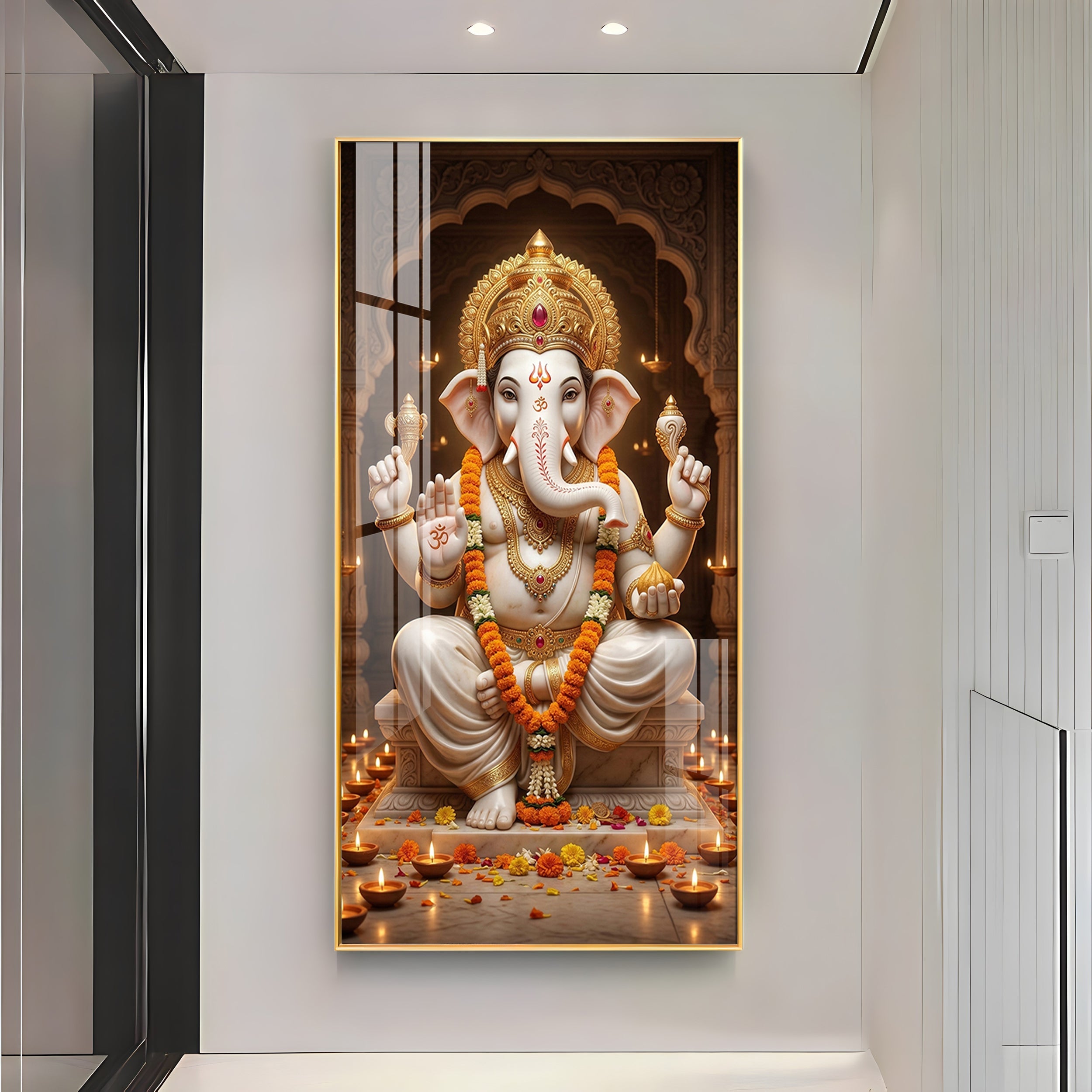Ganesh Ji Eternal Wisdom Premium Acrylic Vertical Wall Art