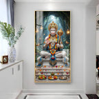 Divine Harmony Of Lord Hanuman Premium Acrylic Vertical Wall Art