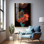 Floral Sunburst Premium Acrylic Vertical Wall Art
