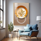 Golden Leaf Embrace Premium Acrylic Vertical Wall Art