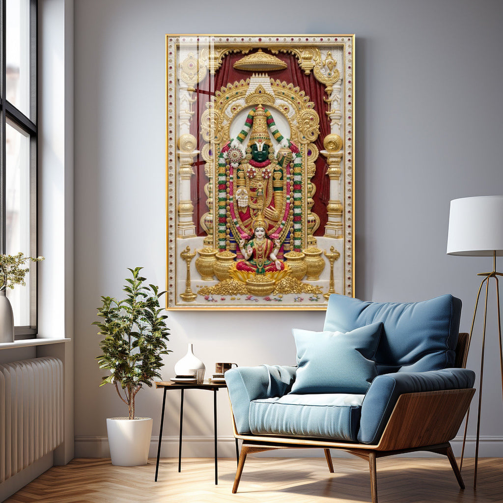 Balaji Lakshmi Tanjore Premium Acrylic Vertical Wall Art