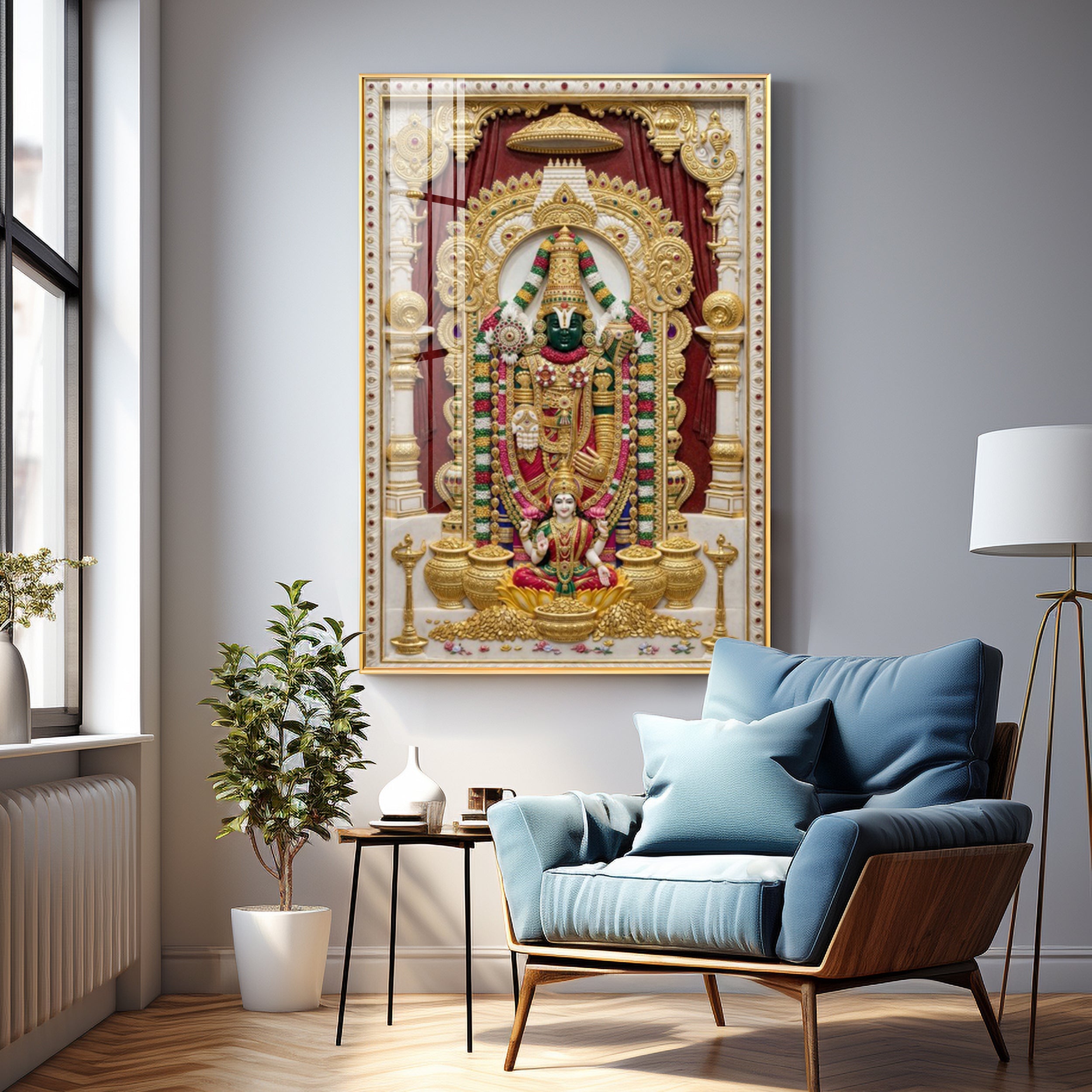 Balaji Lakshmi Tanjore Premium Acrylic Vertical Wall Art